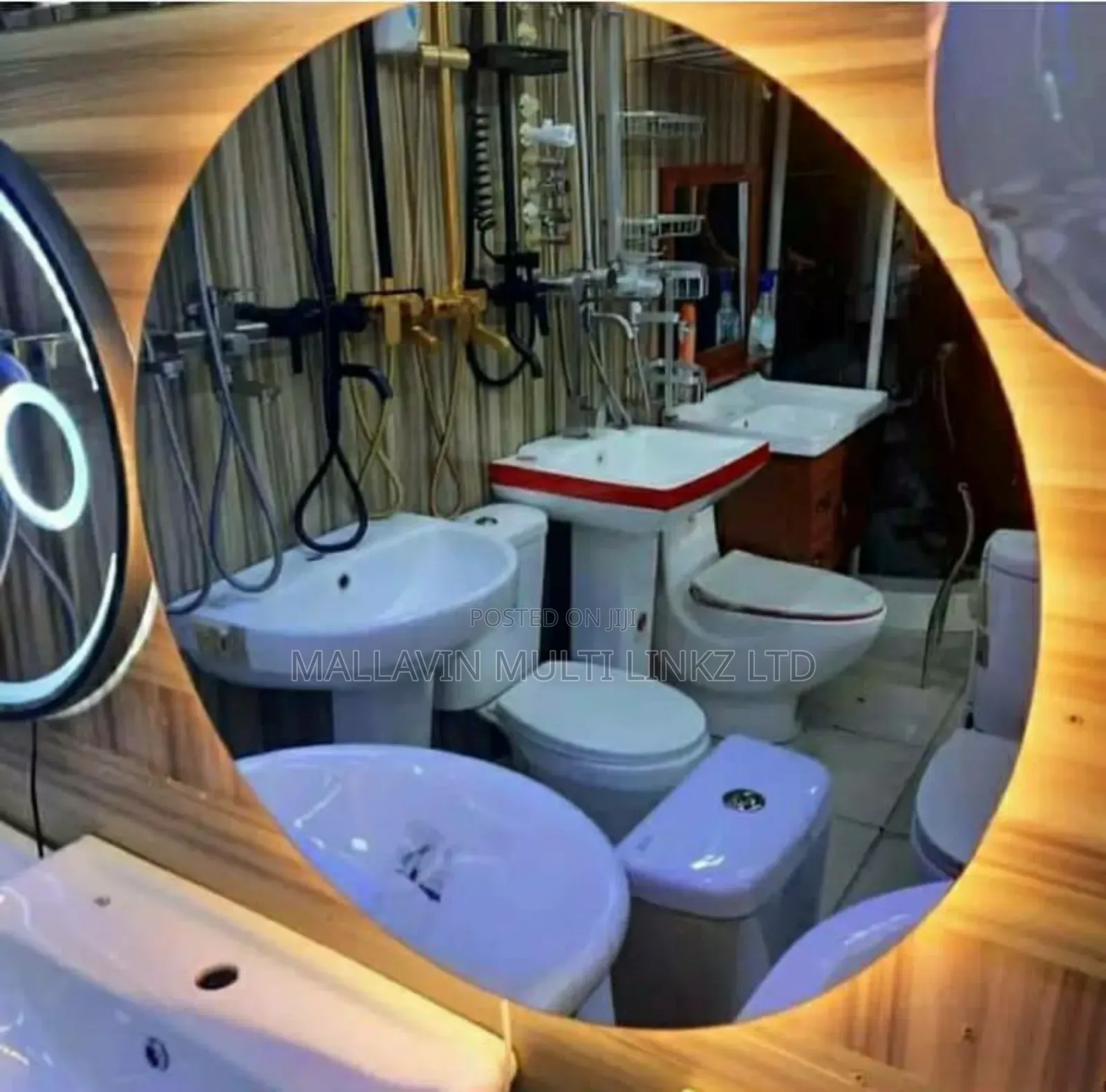 Home Bathroom Mirror LED Round Smart Vanity Makeup Mirrors