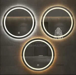 Home Bathroom Mirror LED Round Smart Vanity Makeup Mirrors