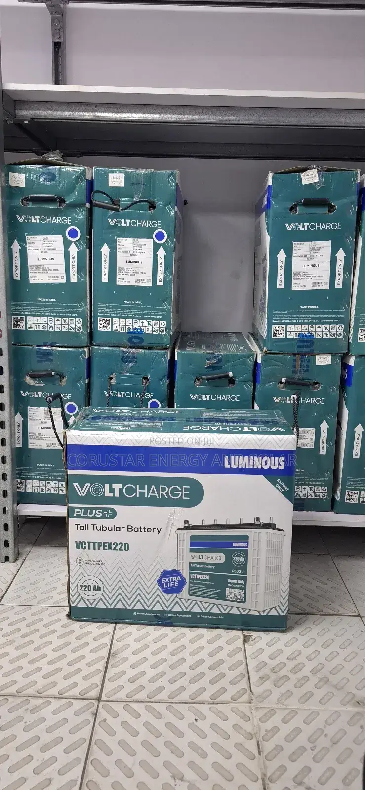 220Ah 12V Tall Tubular Battery - Luminous Voltcharge PLUS