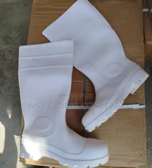 White Safety Rain Boots