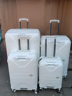 Set of 4 Off White Complete PC Travelling Luggage Boxes