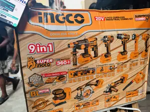 Ingco Industrial Cordless Combo Set - 20v - 9pcs