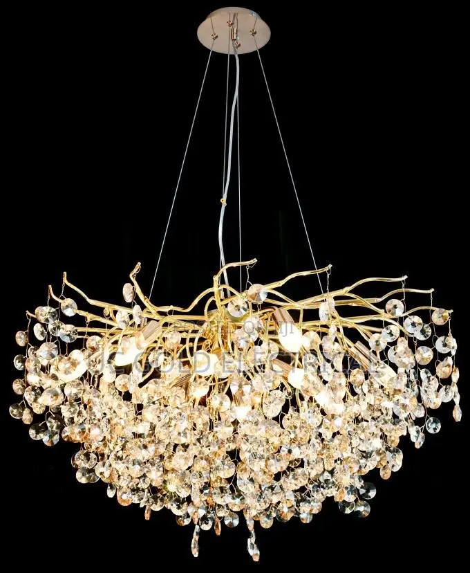 Gold Branch Pendant Lights Modern Luxury Crystal