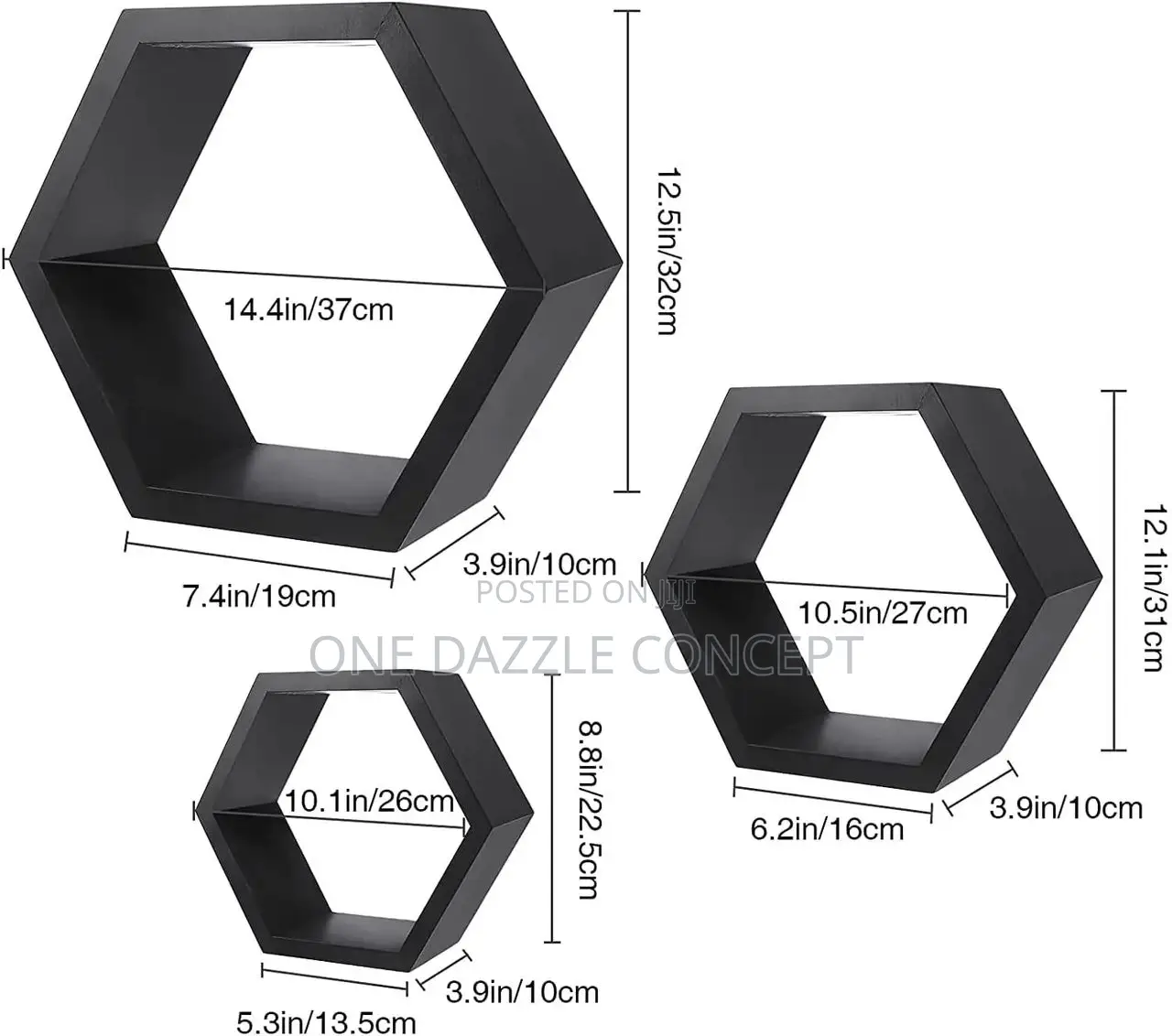 Hexagon Floating Shelve