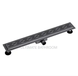 60cm Mat Black Side Outlet Floor Drain With Adjustable Foot
