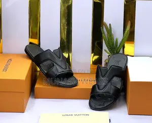 Louis Vuitton Monogram Leather Slipers