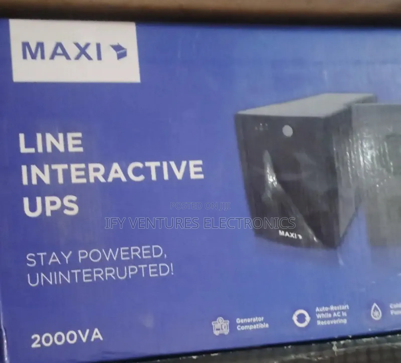 2000watts Maxi UPS( Uninterrupted Power Supply), Black Color
