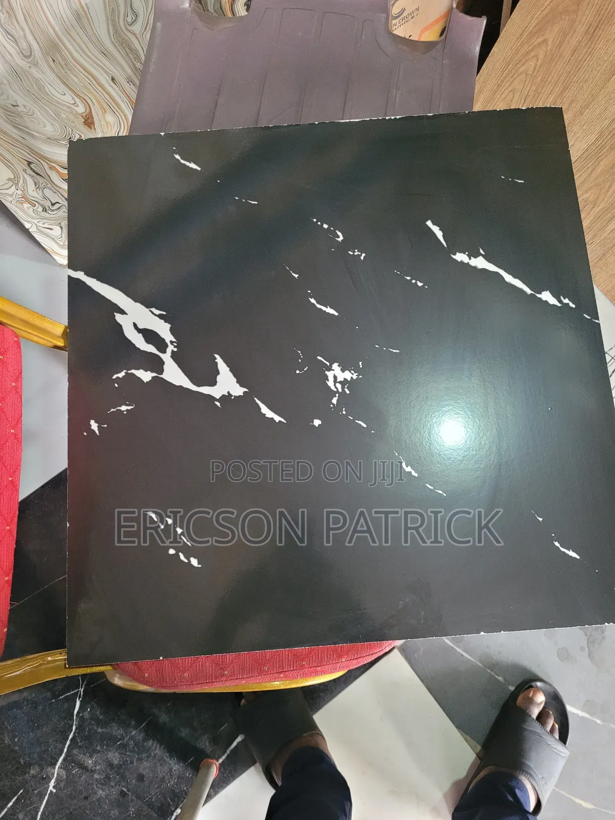 60/60 Black Design Floor Tiles