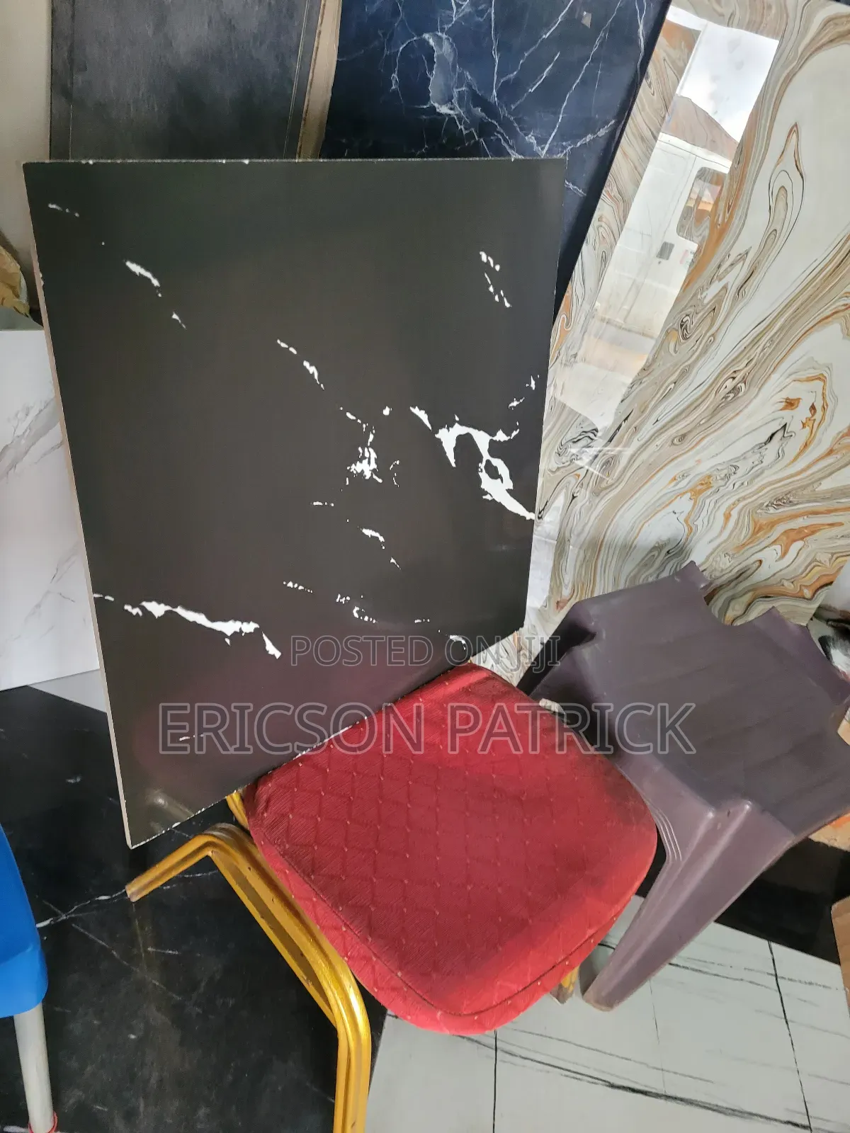 60/60 Black Design Floor Tiles