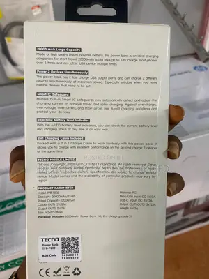 TECNO 20,000mah Power Bank