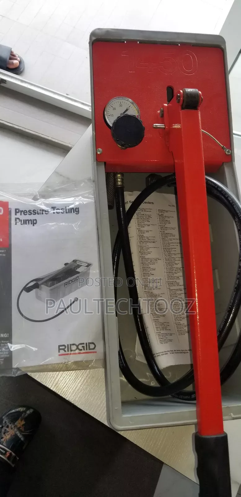 Ridgid Pressure Testing Bucket