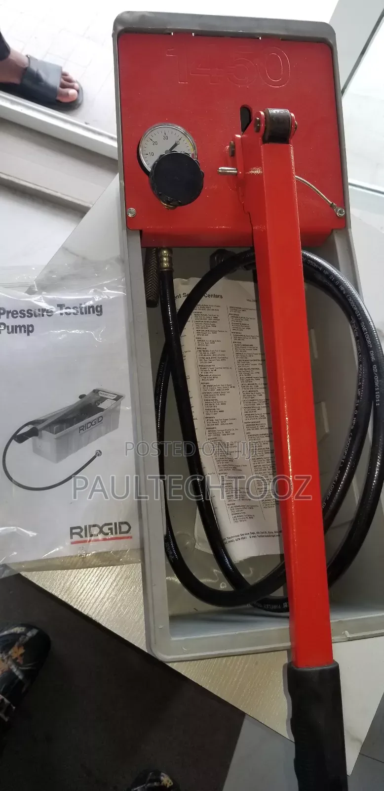 Ridgid Pressure Testing Bucket