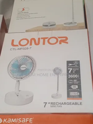 Lontor Rechargeable Adjustable Fan 7 Inches 028-7