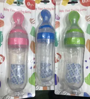 Silicone Baby Feeding Bottle With Spoon