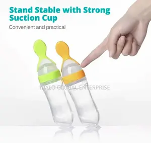 Silicone Baby Feeding Bottle With Spoon