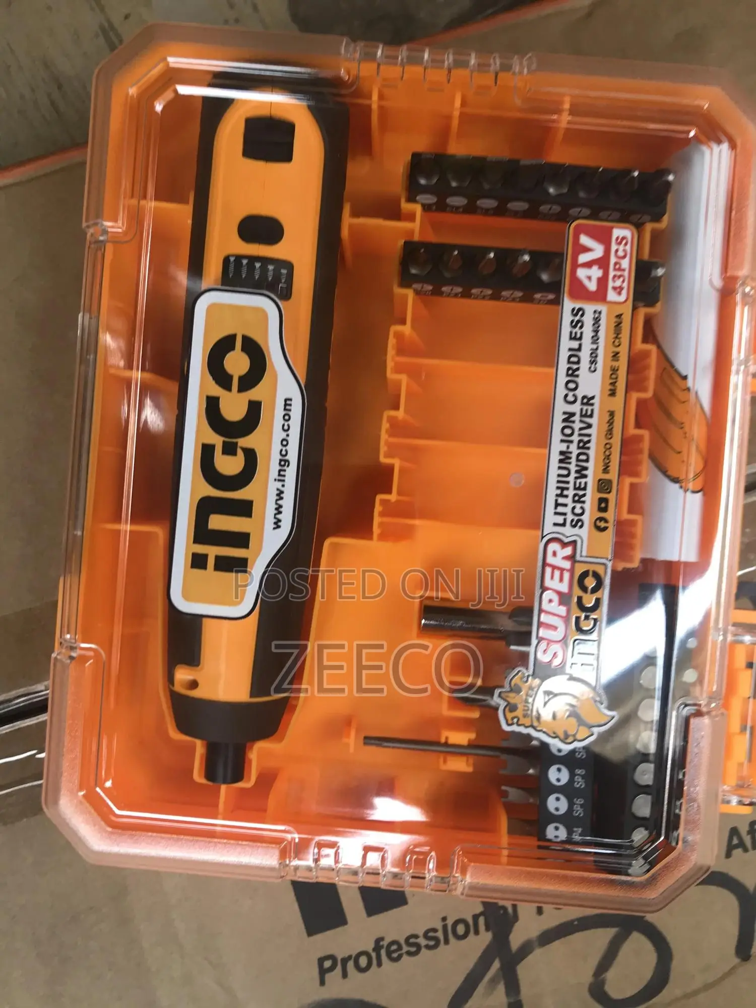43pcs Lithium Cordless Screwdriver 4v