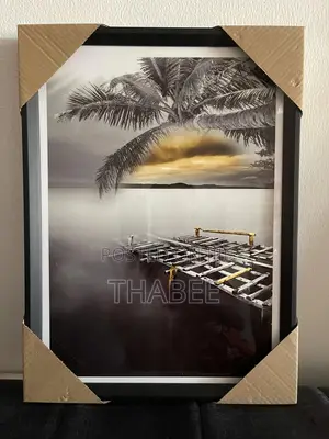 30x40 Black and White With Yellow Acrylic Wall Frame