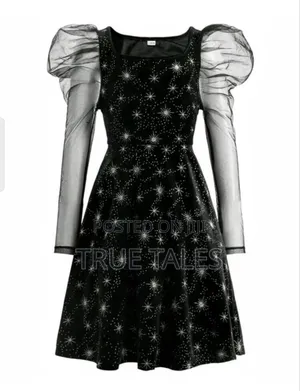 Velvet Party Dress With Starlights Net Sleeves Age 8 to 12