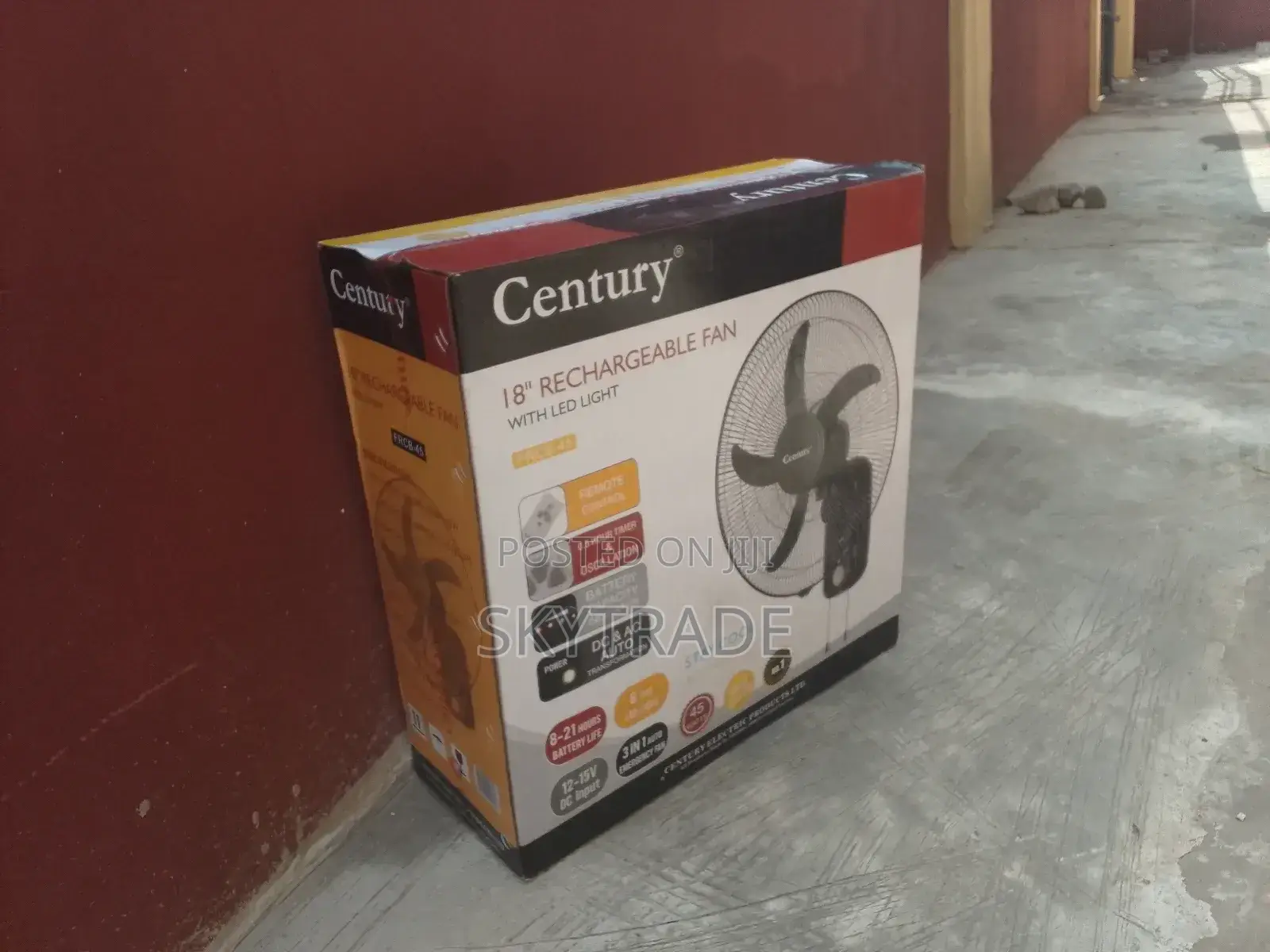 Efficient 18 " Century Rechargeable Fan + Remote Control