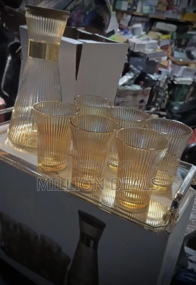 8 Pieces Quality Glassware Drinking Cup N Jug