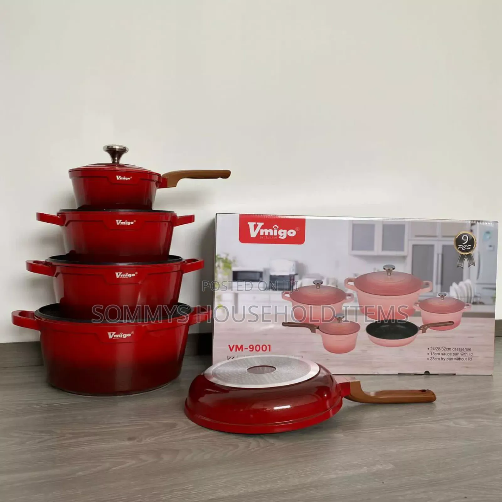Vmigo 9pcs Die Cast Aluminum Cookware Set