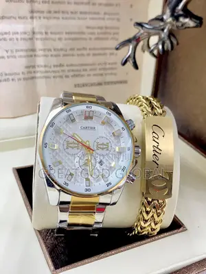 *Cartier Chain Watch+Bracelet+Box for Men