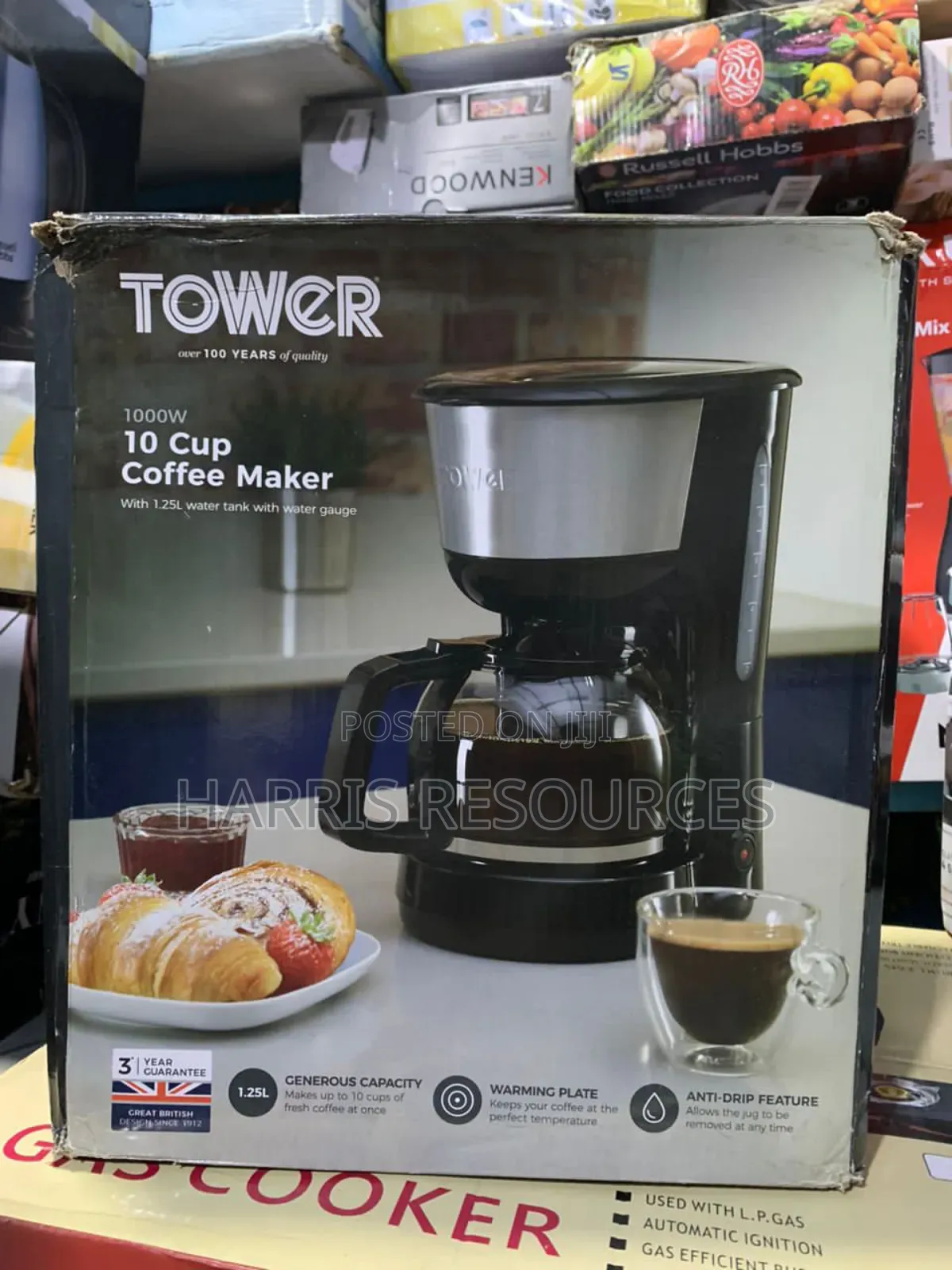 Tower 10 Cups Coffee Maker With Gauge