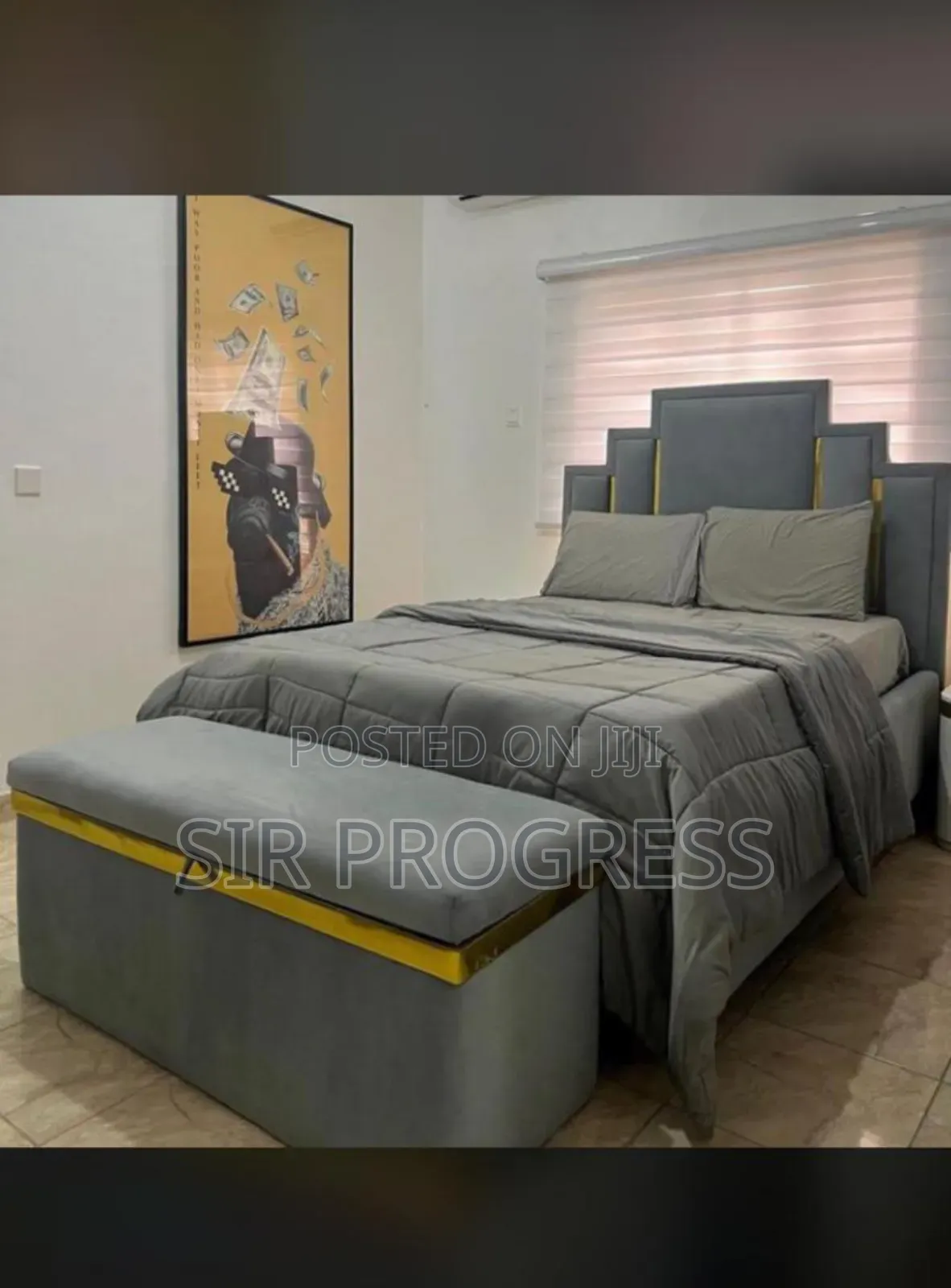 Fantastic Padded King Size Bedframe With Ottoman