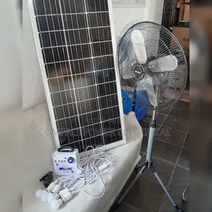Complete Mini Lithium Solar System With Fan, 100watts Panel
