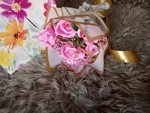 Scented Pink Roses With Baby Breath Flowers