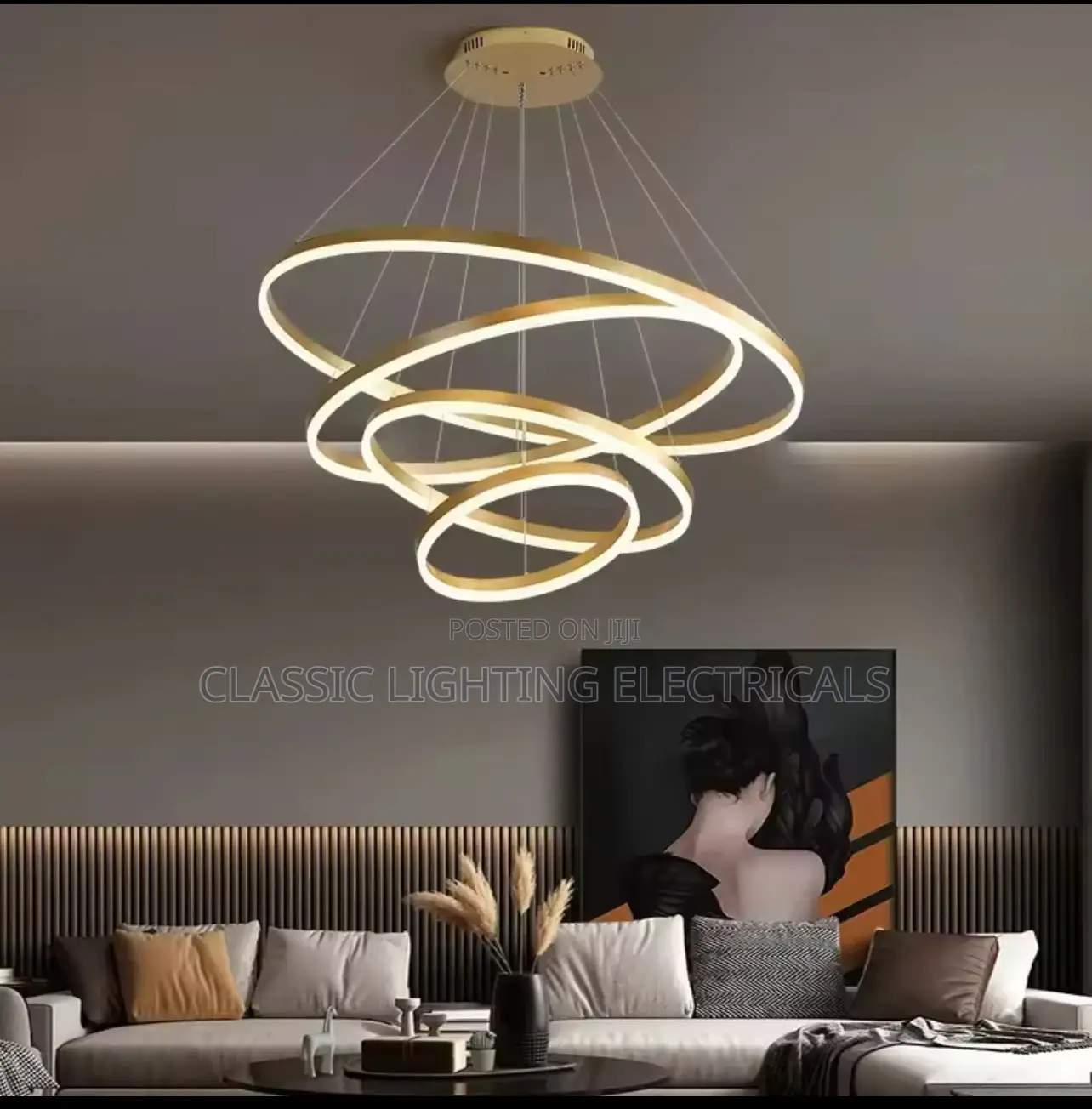 Modern Pendant Lamp Led Rings Circle Ceiling Hanging Light