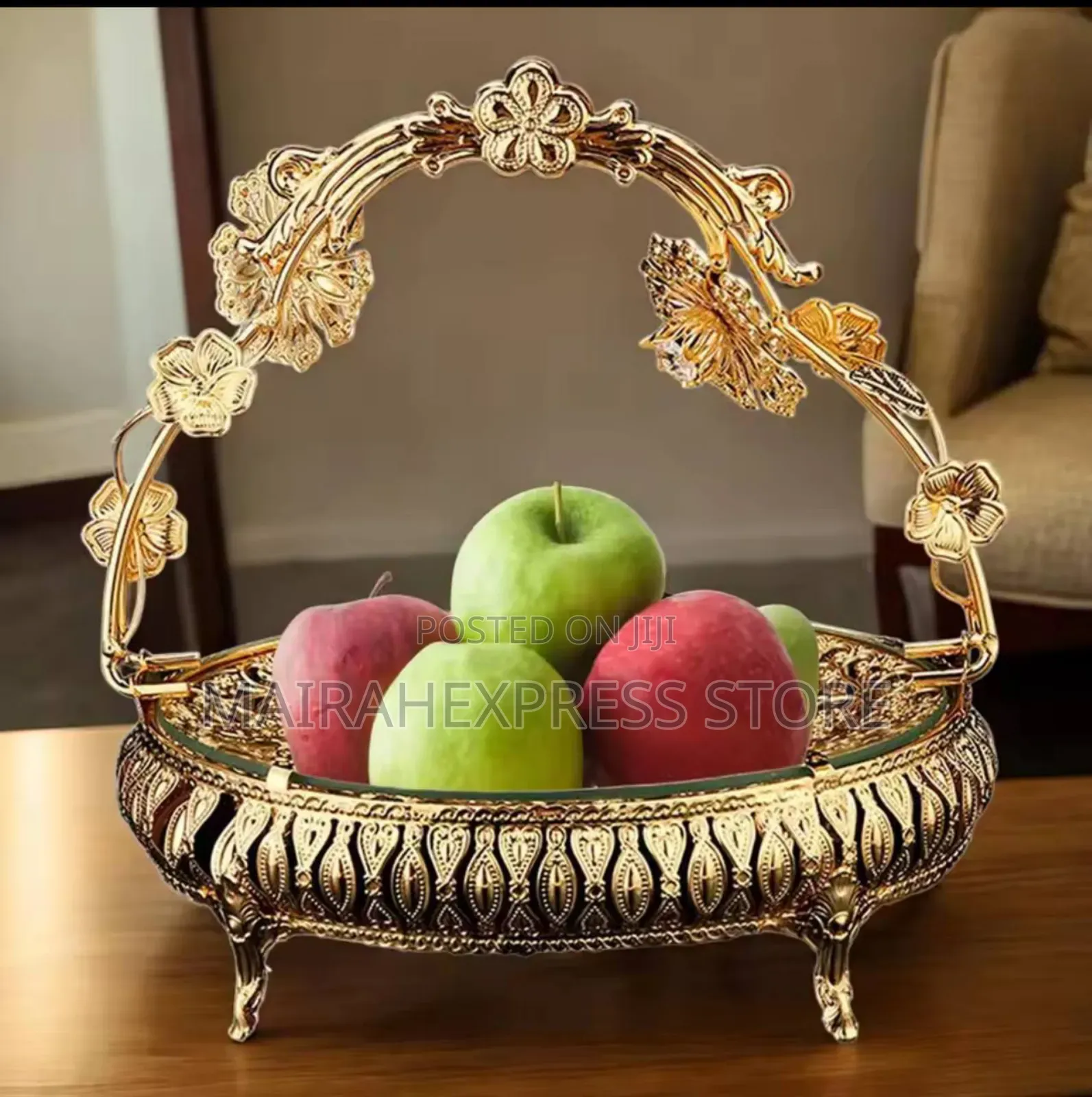 Fruit Serving Tray With Handle Dried Kitchen Desktop Decor