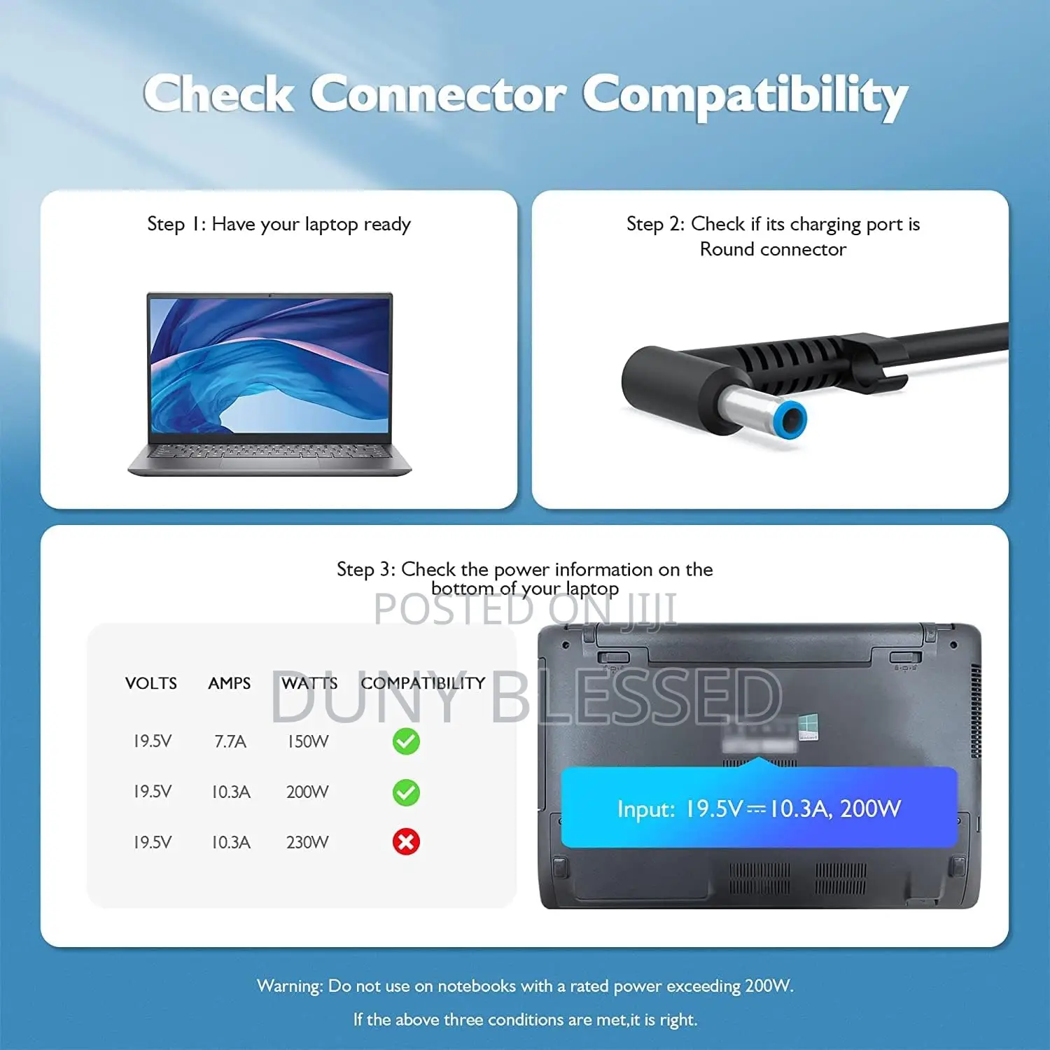 200W Charger for HP Pavilion