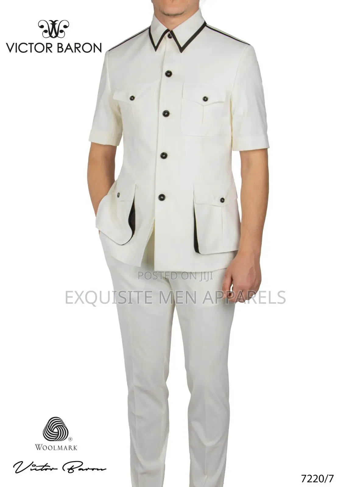 Italian Victor Baron Luxury Safari Men’S Suit