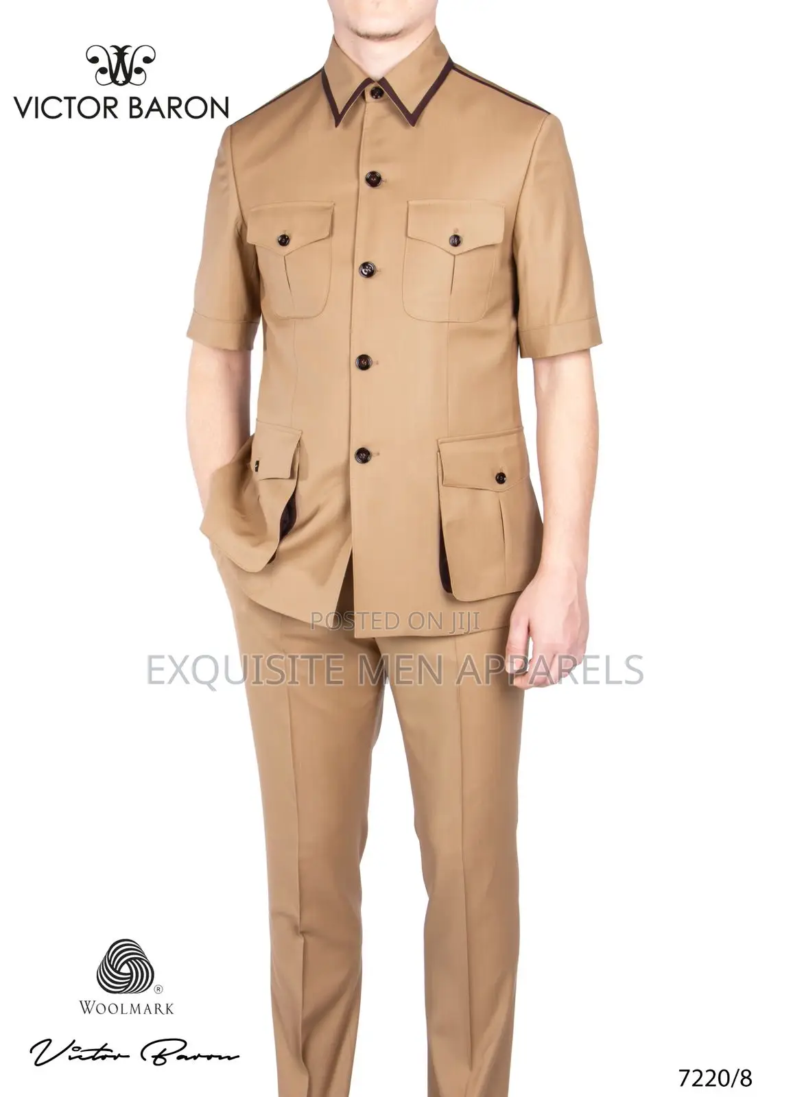 Italian Victor Baron Luxury Safari Men’S Suit