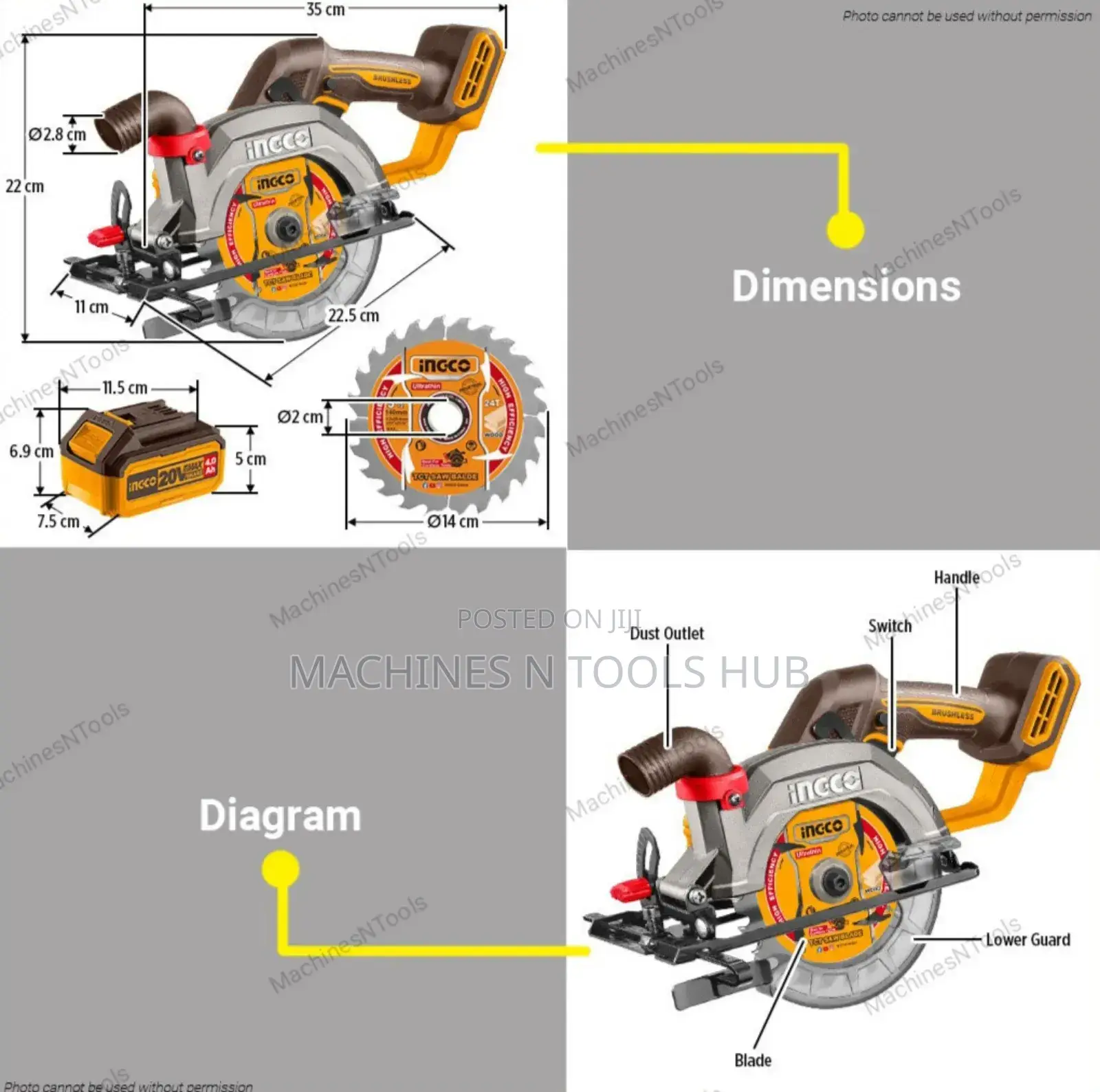 INGCO 20V Cordless 3pcs Kit