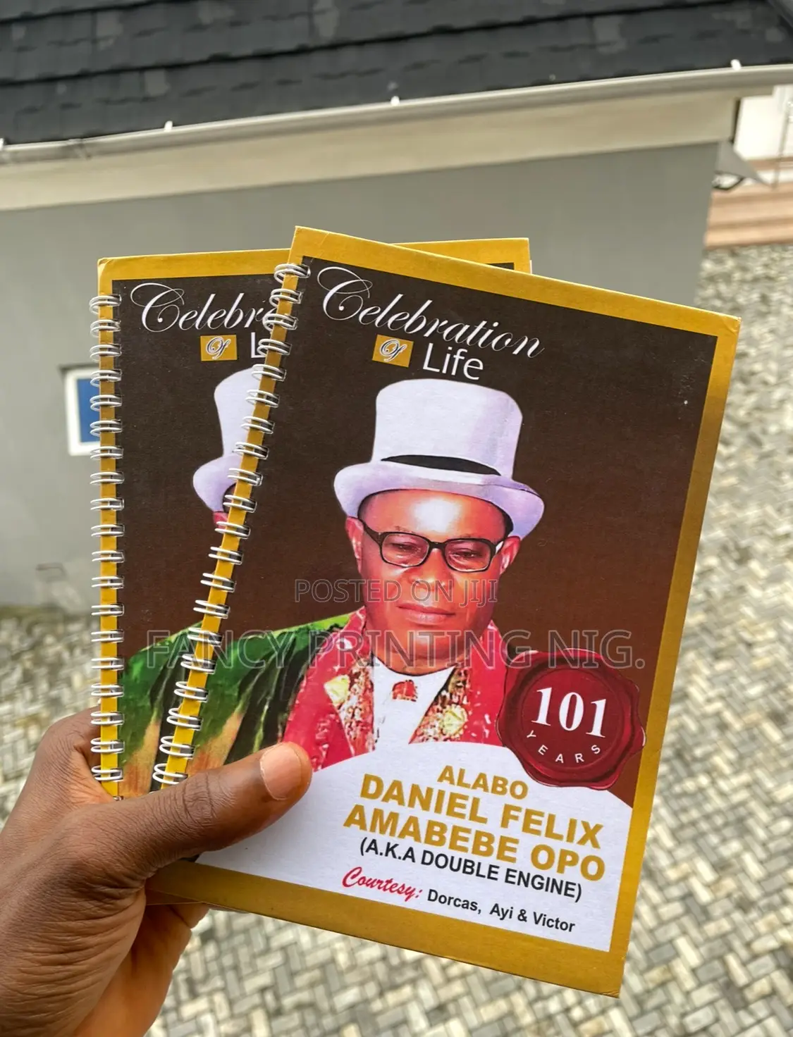 Burial Printing Package – T-Shirts, Caps, Jotters, Programs Posters