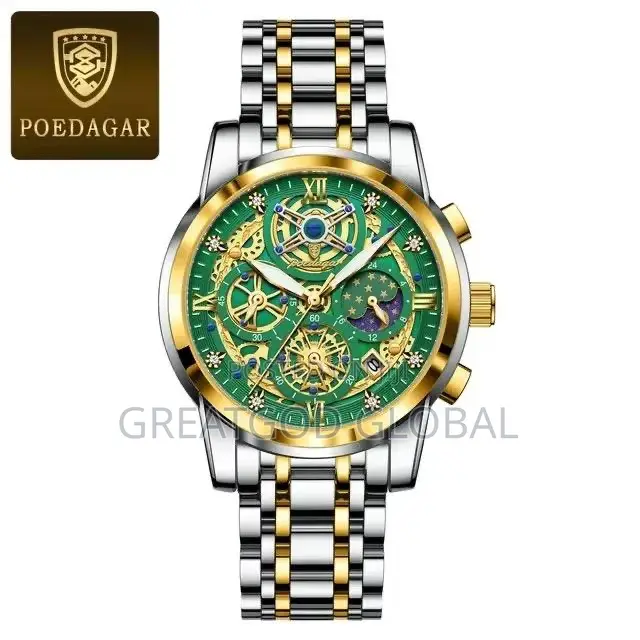 Poedegar Active Chronograph Chain With Box and Bag