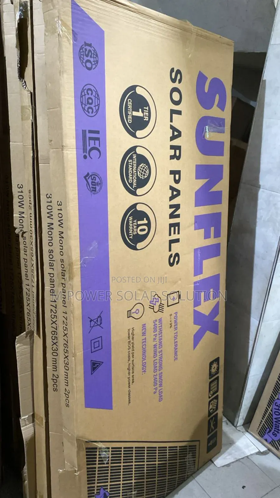 310 Watts Sunflex Mono Solar Panel