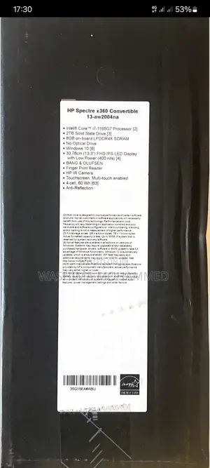 New Laptop HP Spectre X360 8GB Intel Core i7 SSD 2T
