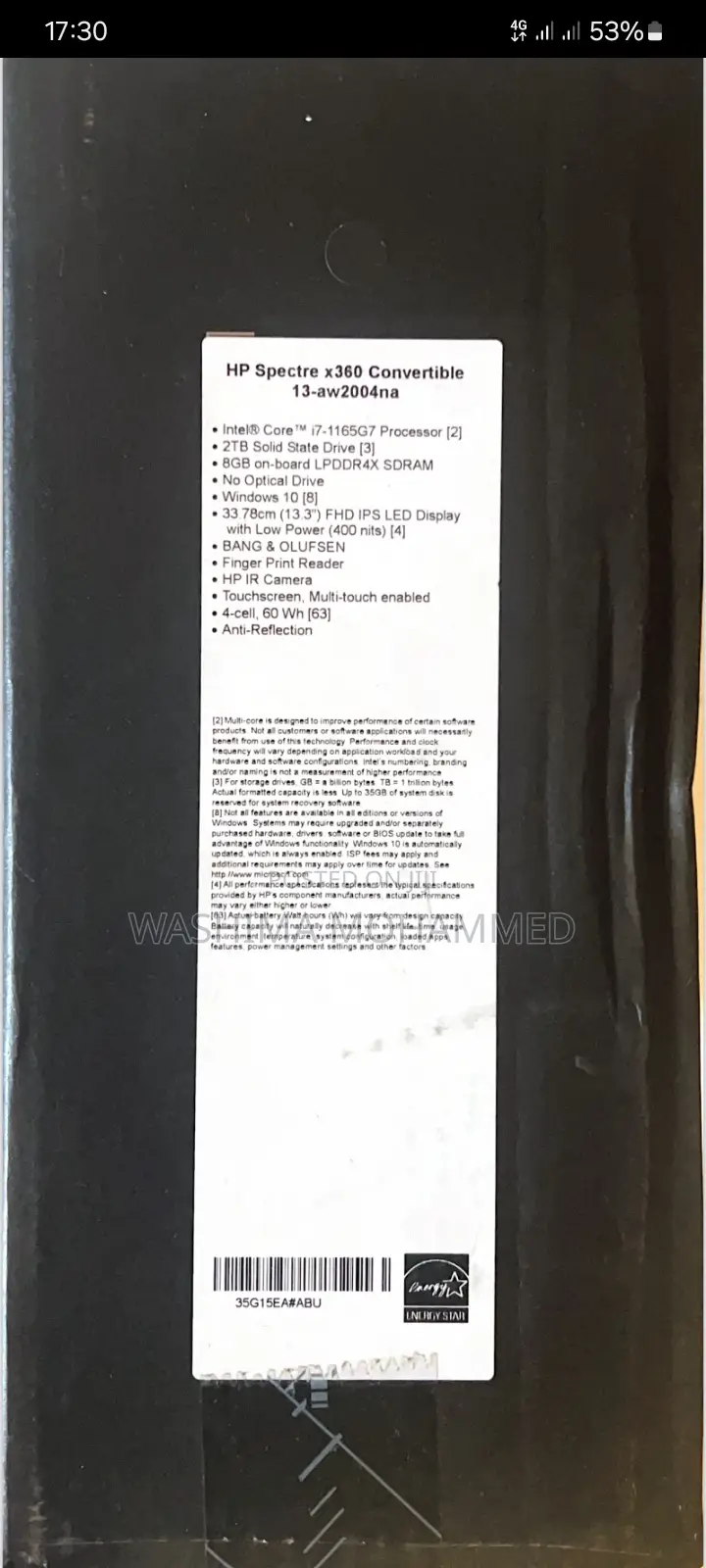 New Laptop HP Spectre X360 8GB Intel Core i7 SSD 2T