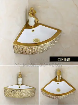 England Standard Gold and White Basin.