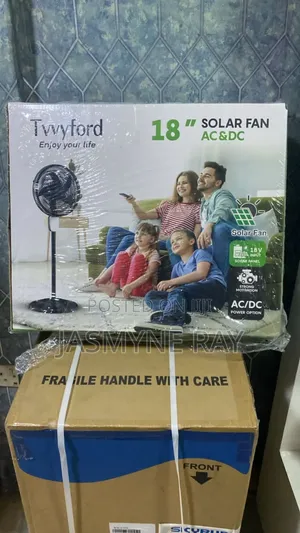 Tvvyford 17.2 Inch Solar/ Rechargeable Fan