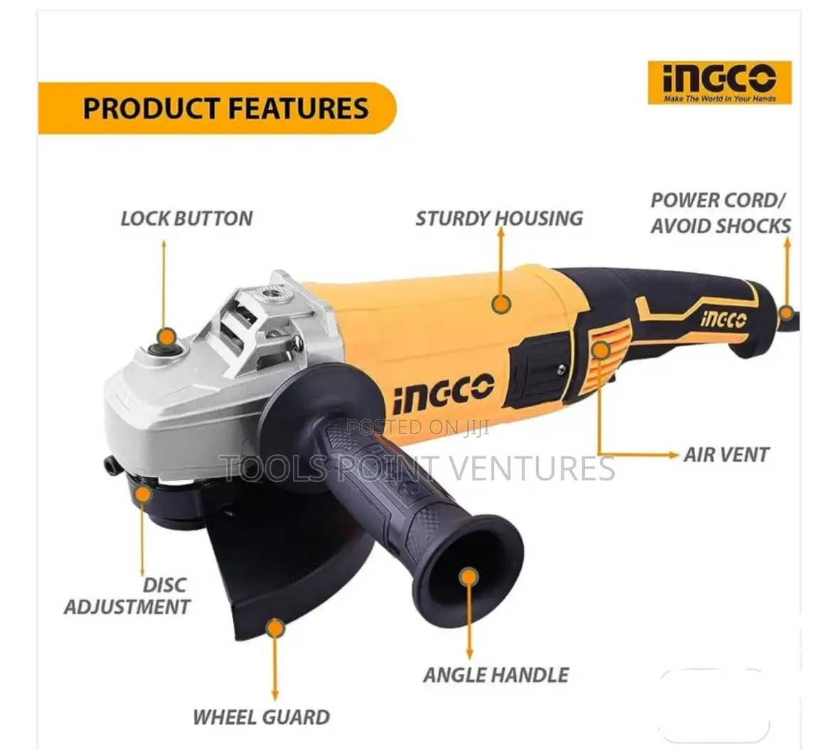 7” Ingco Angle Grinder