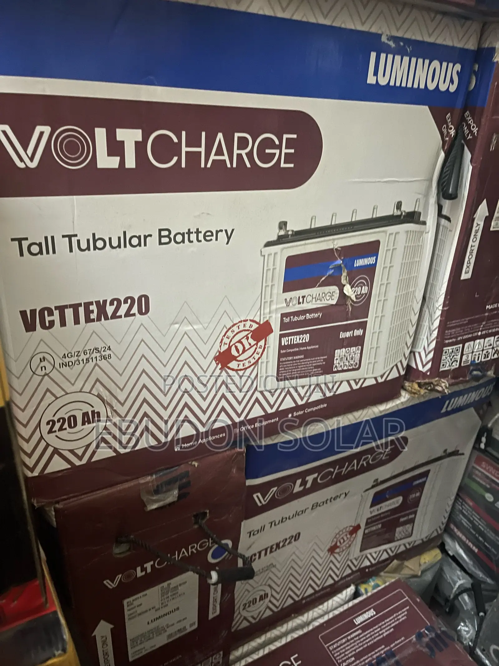 Solar Tubular Battery 220ah Voltcharge