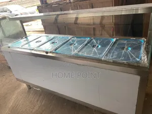 Curved Glass Food Warmer Display With Hot Cupboard