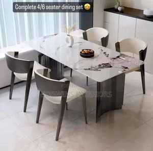 Modern Marble Dinning With 4/6 Set of Chairs