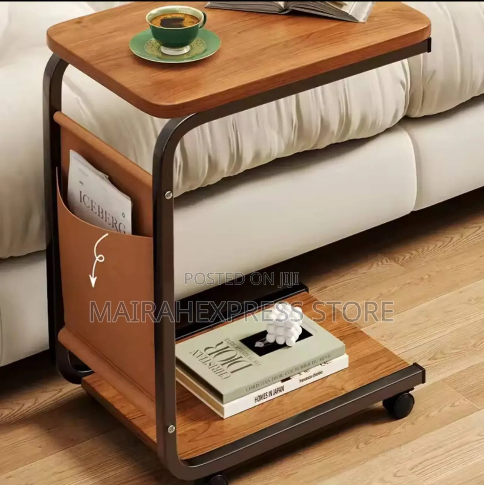 Small Tea Table Solid Wood 2 Layer Cart Coffee Table