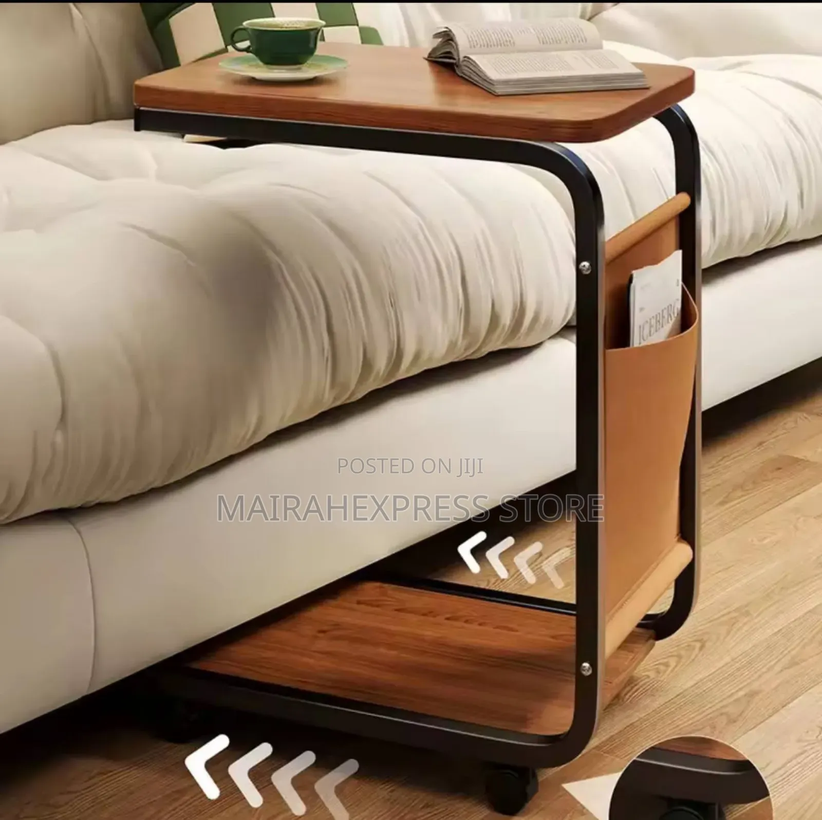 Small Tea Table Solid Wood 2 Layer Cart Coffee Table