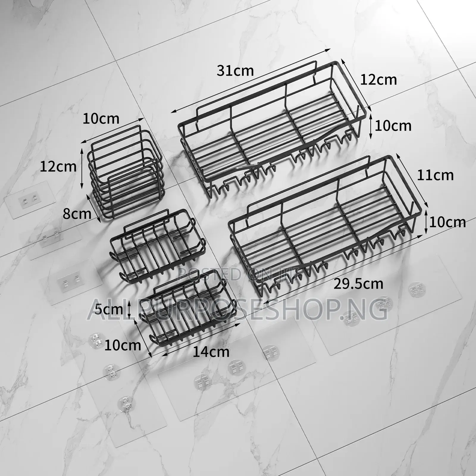 5pcs Bathroom Storage Rack